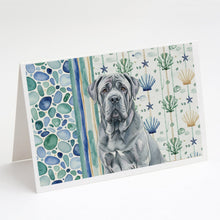 Load image into Gallery viewer, Blue Neapolitan Mastiff Coastal Sea Glass Greeting Cards Pack of 8