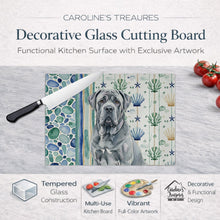 Load image into Gallery viewer, Blue Neapolitan Mastiff Coastal Sea Glass Glass Cutting Board