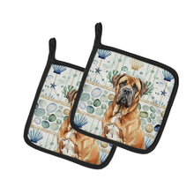 Load image into Gallery viewer, Neapolitan Mastiff Coastal Sea Glass Pair of Pot Holders