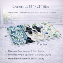 Load image into Gallery viewer, Landseer Newfoundland Coastal Sea Glass Dish Drying Mat