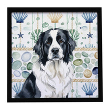 Load image into Gallery viewer, Landseer Newfoundland Coastal Sea Glass Framed Metal Print