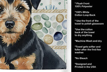 Load image into Gallery viewer, Black and Tan Norfolk Terrier Coastal Sea Glass Kitchen Towel