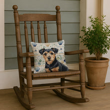 Load image into Gallery viewer, Black and Tan Norfolk Terrier Coastal Sea Glass Throw Pillow