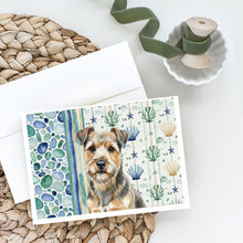 Load image into Gallery viewer, Grizzle and Tan Norfolk Terrier Coastal Sea Glass Greeting Cards Pack of 8