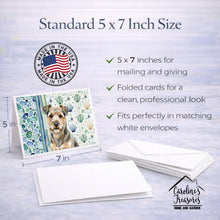 Load image into Gallery viewer, Grizzle and Tan Norfolk Terrier Coastal Sea Glass Greeting Cards Pack of 8