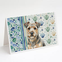 Load image into Gallery viewer, Grizzle and Tan Norfolk Terrier Coastal Sea Glass Greeting Cards Pack of 8