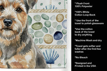 Load image into Gallery viewer, Grizzle and Tan Norfolk Terrier Coastal Sea Glass Kitchen Towel