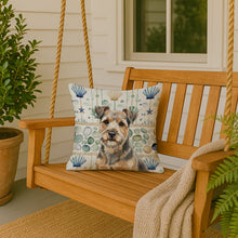 Load image into Gallery viewer, Grizzle and Tan Norfolk Terrier Coastal Sea Glass Throw Pillow
