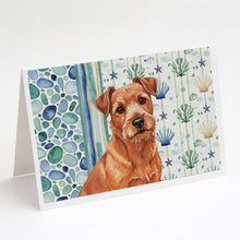 Load image into Gallery viewer, Red Norfolk Terrier Coastal Sea Glass Greeting Cards Pack of 8