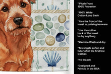 Load image into Gallery viewer, Red Norfolk Terrier Coastal Sea Glass Kitchen Towel