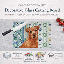 Load image into Gallery viewer, Red Norfolk Terrier Coastal Sea Glass Glass Cutting Board