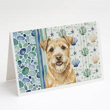 Load image into Gallery viewer, Wheaten Norfolk Terrier Coastal Sea Glass Greeting Cards Pack of 8