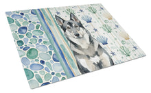 Load image into Gallery viewer, Norwegian Elkhound Coastal Sea Glass Glass Cutting Board