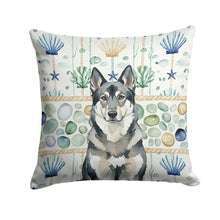 Load image into Gallery viewer, Norwegian Elkhound Coastal Sea Glass Throw Pillow