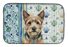 Load image into Gallery viewer, Norwich Terrier Coastal Sea Glass Dish Drying Mat