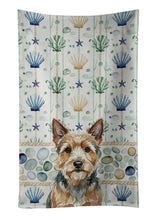 Load image into Gallery viewer, Norwich Terrier Coastal Sea Glass Kitchen Towel