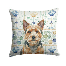 Load image into Gallery viewer, Norwich Terrier Coastal Sea Glass Throw Pillow