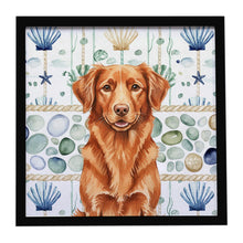 Load image into Gallery viewer, Copper Nova Scotia Duck Tolling Retriever Coastal Sea Glass Framed Metal Print