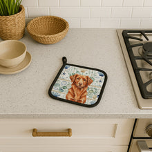 Load image into Gallery viewer, Copper Nova Scotia Duck Tolling Retriever Coastal Sea Glass Pair of Pot Holders