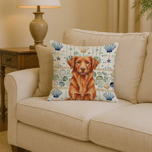 Load image into Gallery viewer, Copper Nova Scotia Duck Tolling Retriever Coastal Sea Glass Throw Pillow