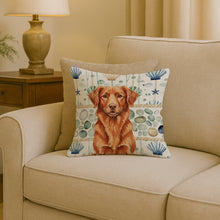 Load image into Gallery viewer, Copper Nova Scotia Duck Tolling Retriever Coastal Sea Glass Throw Pillow