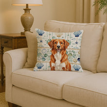 Load image into Gallery viewer, Orange Nova Scotia Duck Tolling Retriever Coastal Sea Glass Throw Pillow