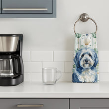 Load image into Gallery viewer, Blue and White Old English Sheepdog Coastal Sea Glass Kitchen Towel