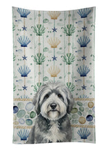 Load image into Gallery viewer, Gray and White Old English Sheepdog Coastal Sea Glass Kitchen Towel