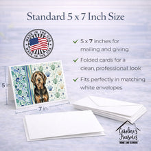 Load image into Gallery viewer, Black and Tan Otterhound Coastal Sea Glass Greeting Cards Pack of 8