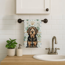 Load image into Gallery viewer, Black and Tan Otterhound Coastal Sea Glass Kitchen Towel