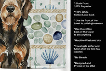 Load image into Gallery viewer, Black and Tan Otterhound Coastal Sea Glass Kitchen Towel