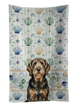 Load image into Gallery viewer, Black and Tan Otterhound Coastal Sea Glass Kitchen Towel