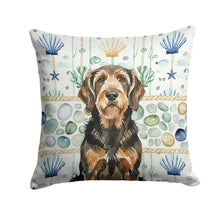 Load image into Gallery viewer, Black and Tan Otterhound Coastal Sea Glass Throw Pillow