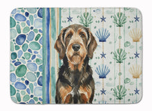 Load image into Gallery viewer, Black and Tan Otterhound Coastal Sea Glass Memory Foam Kitchen Mat