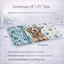 Load image into Gallery viewer, Grizzle and Tan Otterhound Coastal Sea Glass Dish Drying Mat