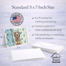 Load image into Gallery viewer, Grizzle and Tan Otterhound Coastal Sea Glass Greeting Cards Pack of 8