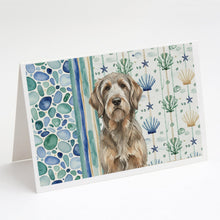 Load image into Gallery viewer, Grizzle and Tan Otterhound Coastal Sea Glass Greeting Cards Pack of 8