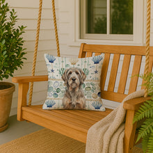 Load image into Gallery viewer, Grizzle and Tan Otterhound Coastal Sea Glass Throw Pillow