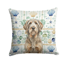 Load image into Gallery viewer, Grizzle and Tan Otterhound Coastal Sea Glass Throw Pillow