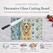 Load image into Gallery viewer, Wheaten and Tan Otterhound Coastal Sea Glass Glass Cutting Board