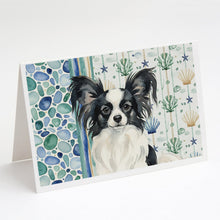 Load image into Gallery viewer, Black and White Papillon Coastal Sea Glass Greeting Cards Pack of 8