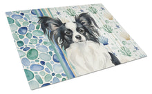 Load image into Gallery viewer, Black and White Papillon Coastal Sea Glass Glass Cutting Board