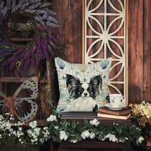 Load image into Gallery viewer, Black and White Papillon Coastal Sea Glass Throw Pillow