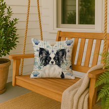 Load image into Gallery viewer, Black and White Papillon Coastal Sea Glass Throw Pillow