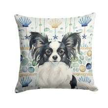 Load image into Gallery viewer, Black and White Papillon Coastal Sea Glass Throw Pillow