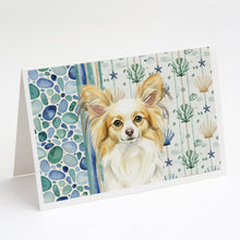 Load image into Gallery viewer, Lemon and White Papillon Coastal Sea Glass Greeting Cards Pack of 8