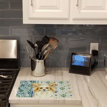 Load image into Gallery viewer, Lemon and White Papillon Coastal Sea Glass Glass Cutting Board