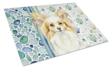 Load image into Gallery viewer, Lemon and White Papillon Coastal Sea Glass Glass Cutting Board