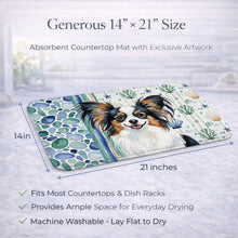Load image into Gallery viewer, Tricolor Papillon Coastal Sea Glass Dish Drying Mat