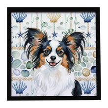 Load image into Gallery viewer, Tricolor Papillon Coastal Sea Glass Framed Metal Print